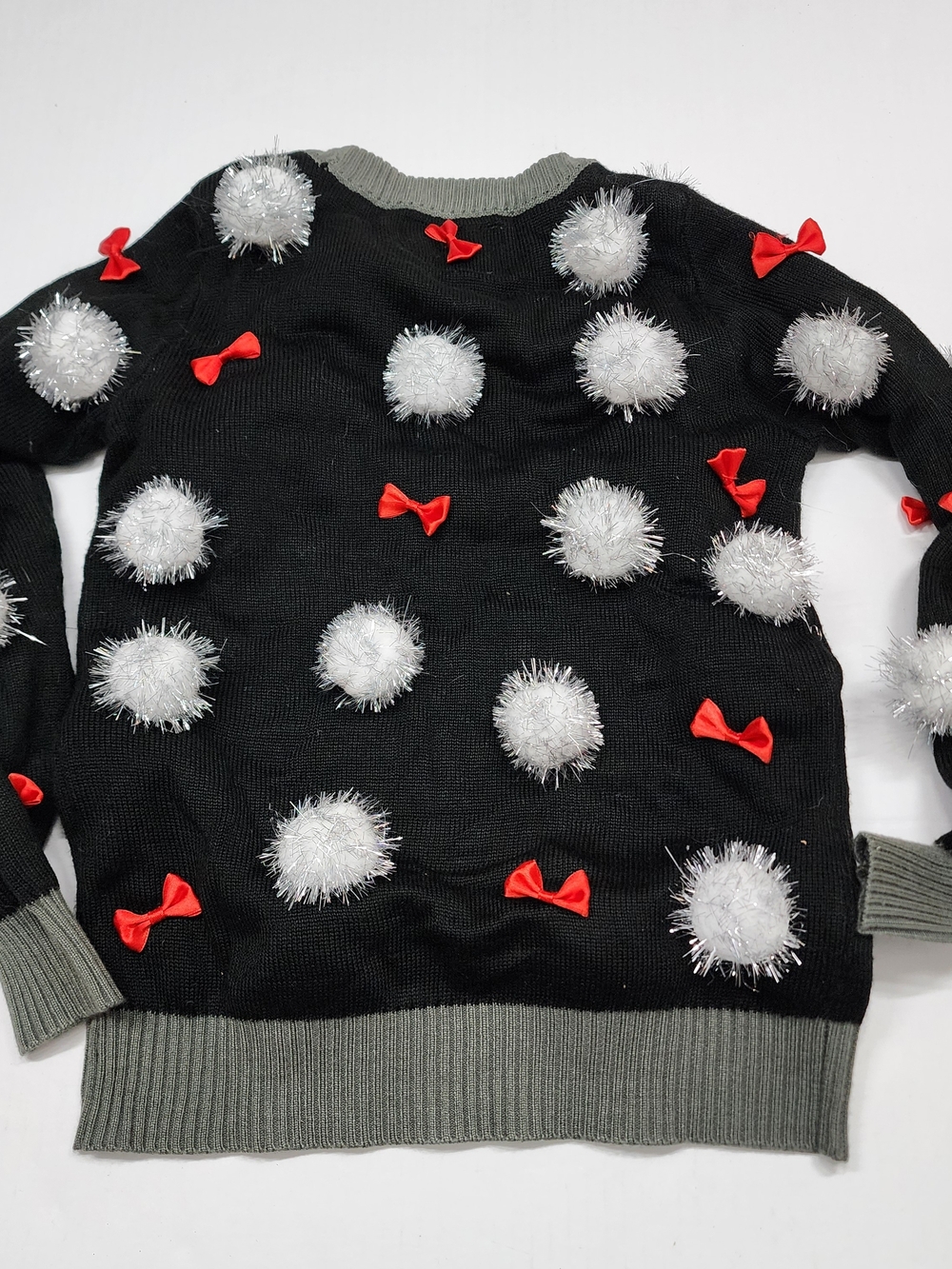 Tipsy Elves Ugly Christmas Sweater Unisex Size XS Cats Pompoms Bows - Picture 2 of 8